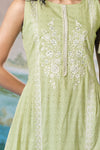 Superior Cotton Print Embroidered Green Co-Ord Set