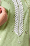 Superior Cotton Block Print With GPO Lace Green Co-Ord Set