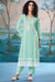 Superior Cotton Print Embroidered Greenish Cyan Co-Ord Set