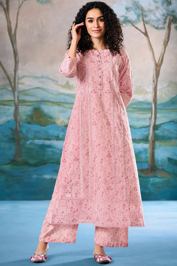 Superior Cotton Block Print Pink Co-Ord Set