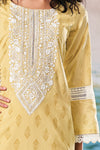 Superior Cotton Block Print Embroidered Yellow Co-Ord Set