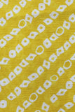 Yellow Viscose Chinon Bandhani Stripes Digital Printed Fabric