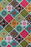 Multicolor Abstract Box Digital Printed Cotton Slub Fabric