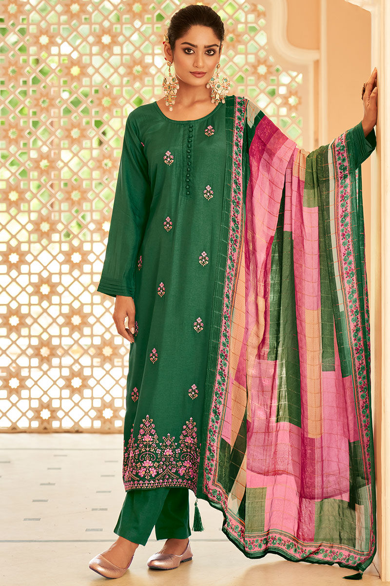 Khushi Pure Bemberg Russian Silk Salwar Suit Design 10005