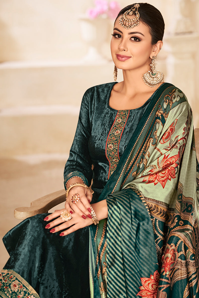 Velvet Soul Pure Plush Velvet Salwar Suit Design
