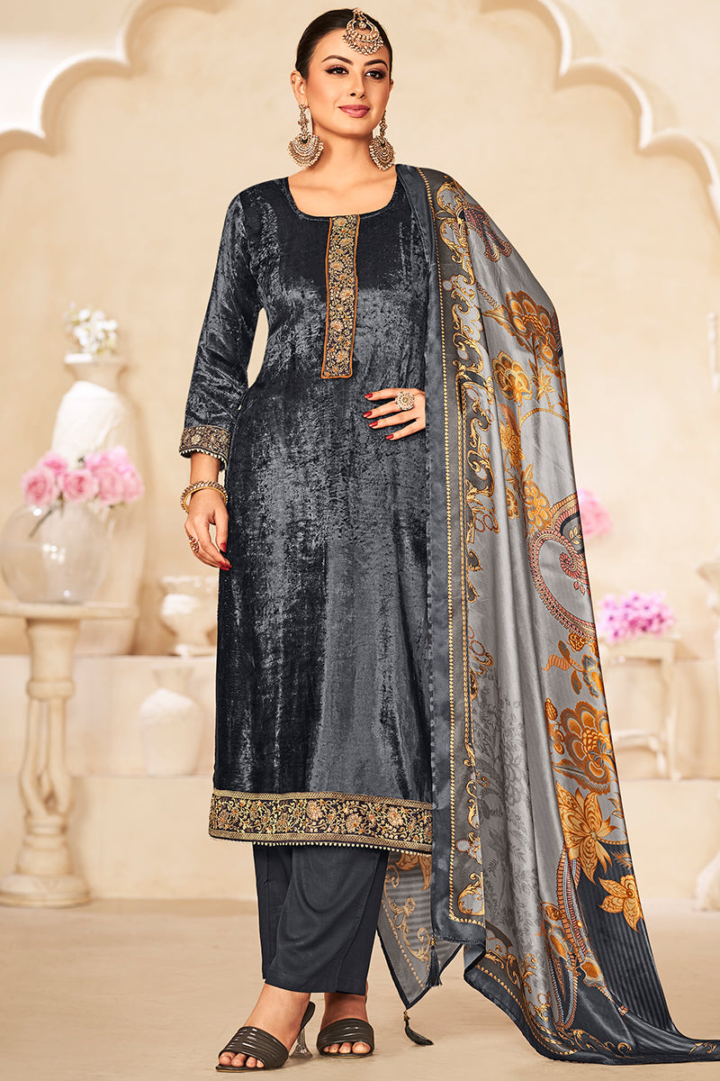 Suit New Design Velvet Dresses Salwar Kameez Velvet Dress Design