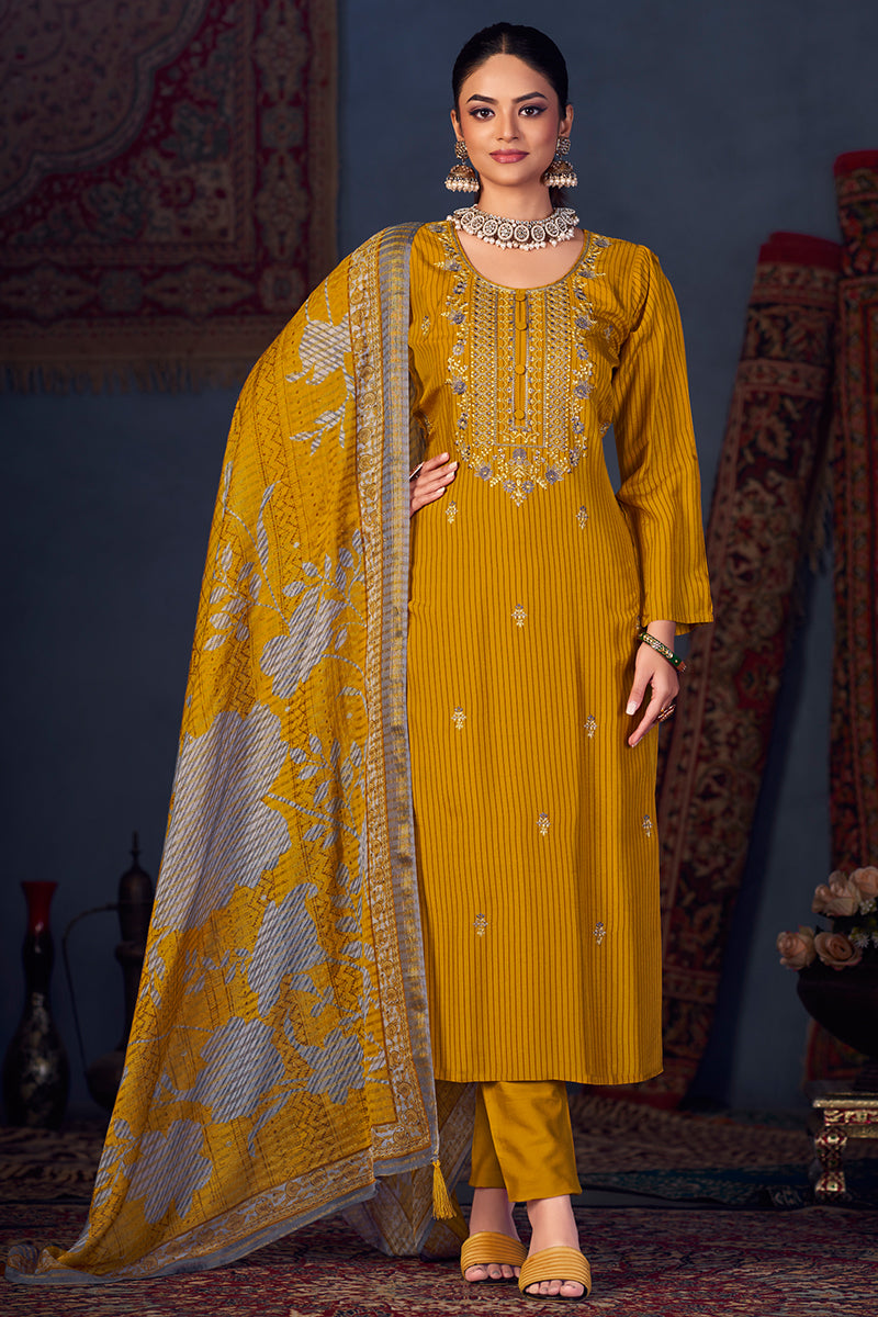 Pakhi Bemberg Russian Silk Salwar Suit Design 10033