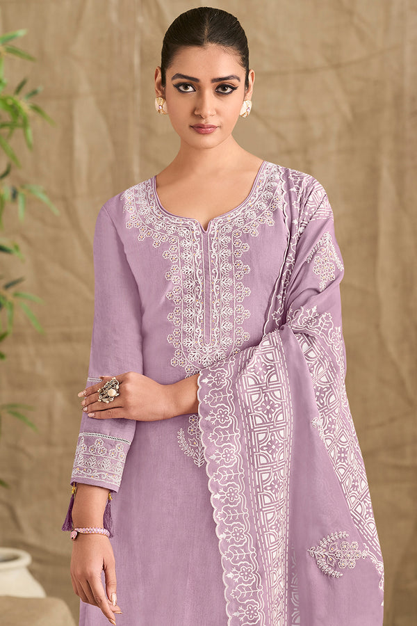 Pure Premium Linen Dyed with Coding Embroidered Salwar Suit