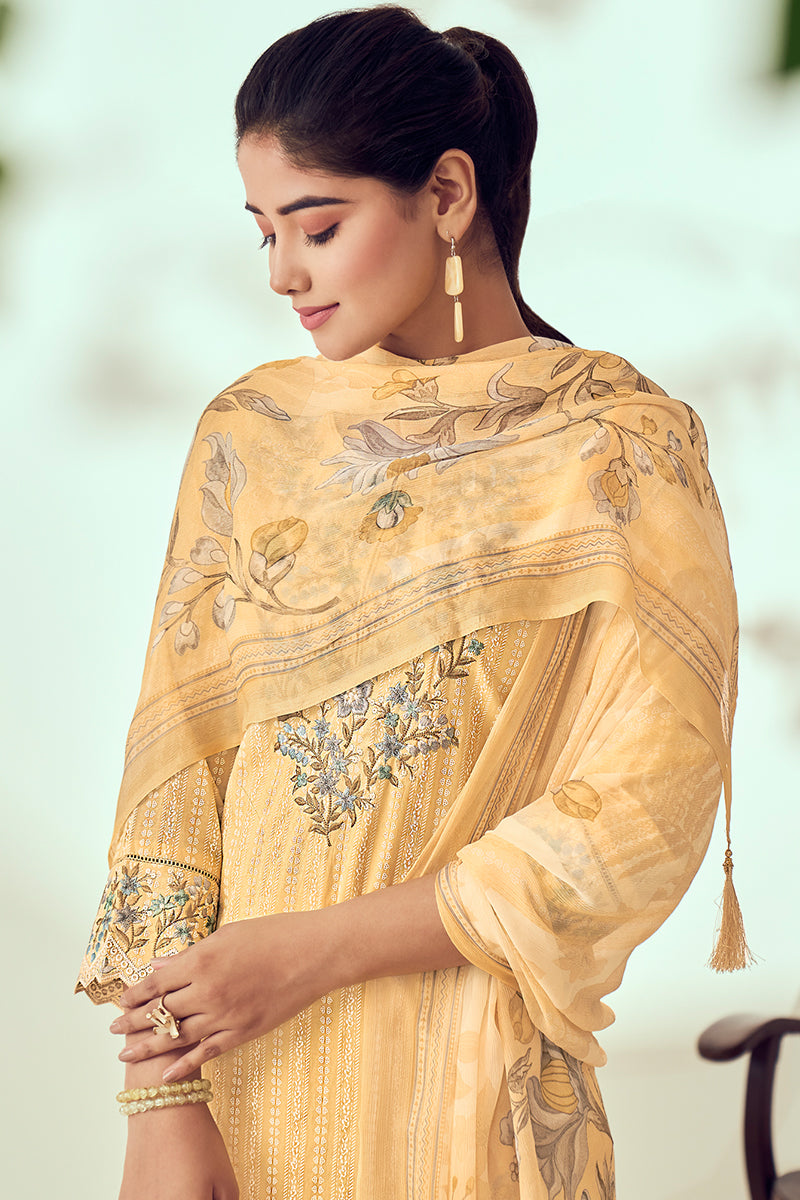 Superior Cotton Print With Embroidery Salwar Suit