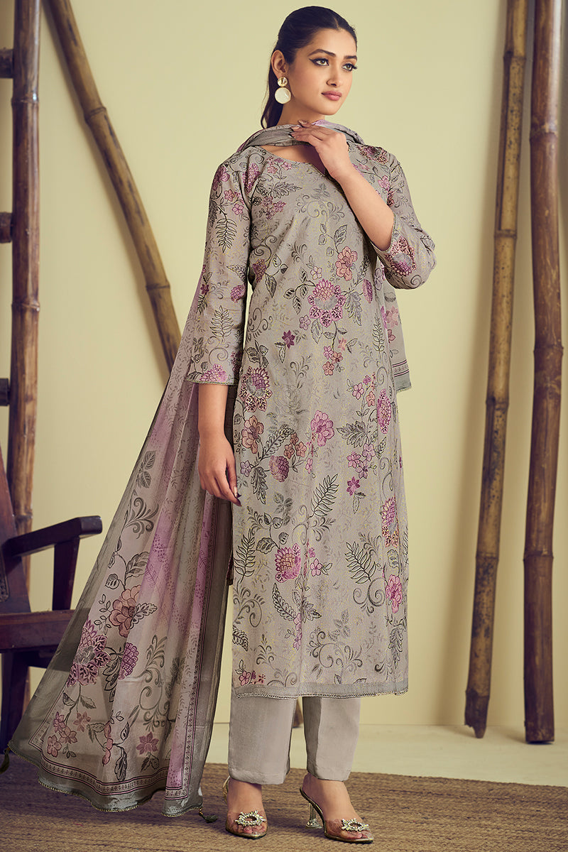 Exude Sophistication In A Pure Bemberg Rose Silk Beige Color Salwar Suit