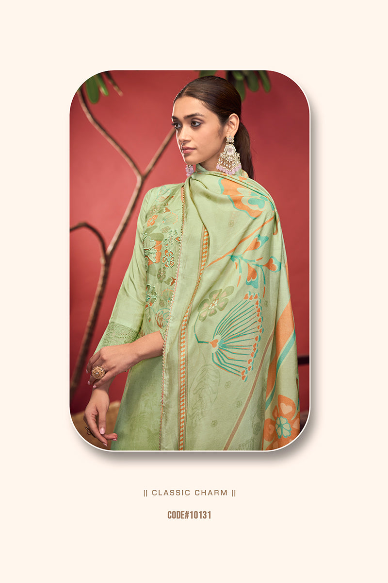 Channel Timeless Beauty in a Sky Blue Pure Bemberg Muslin Salwar Suit