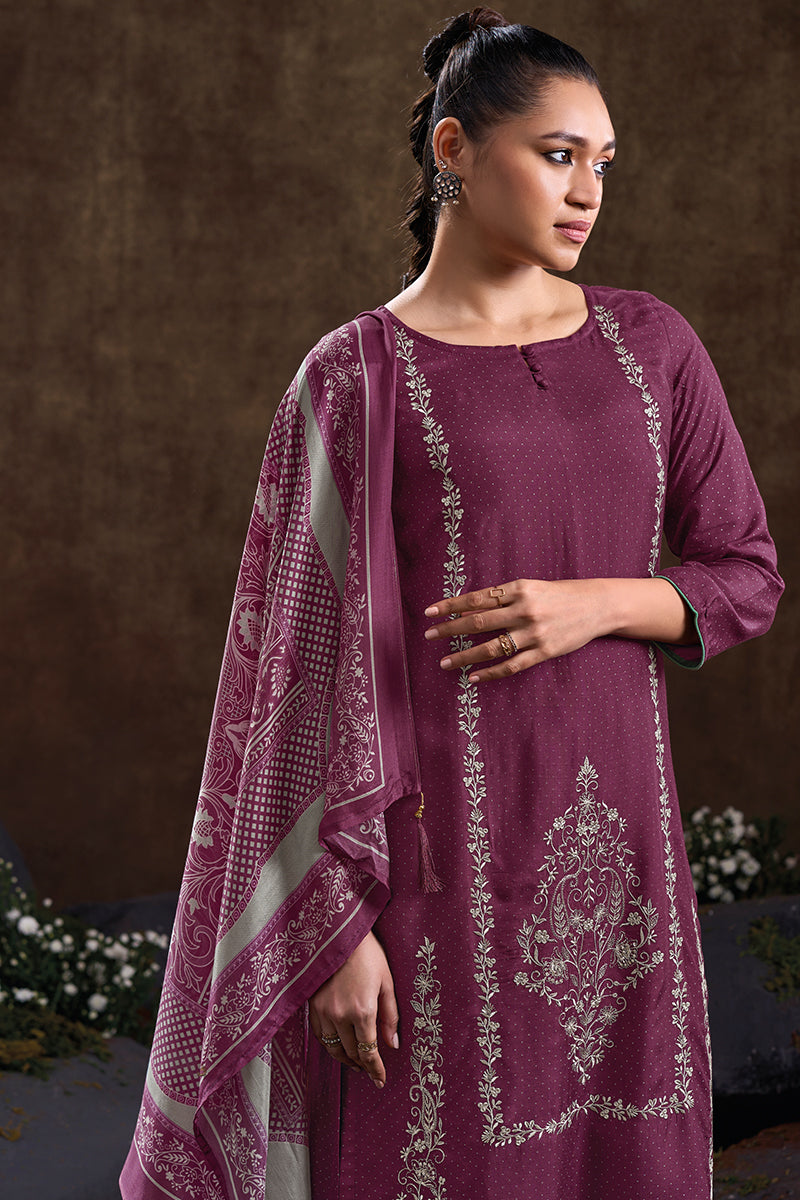 Ethereal Elegance in Blue Coral Pure Bemberg Muslin Salwar Suit