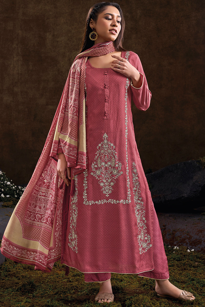 Ethereal Elegance in Blue Coral Pure Bemberg Muslin Salwar Suit