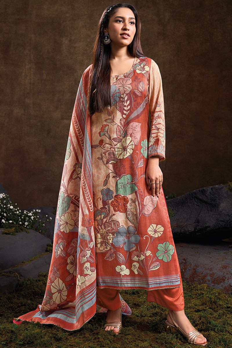 Bemberg Tussar Tissue Salwar Suit
