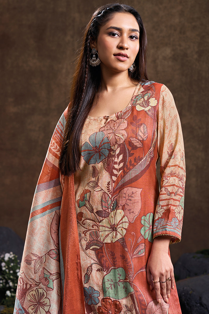 Bemberg Tussar Tissue Salwar Suit