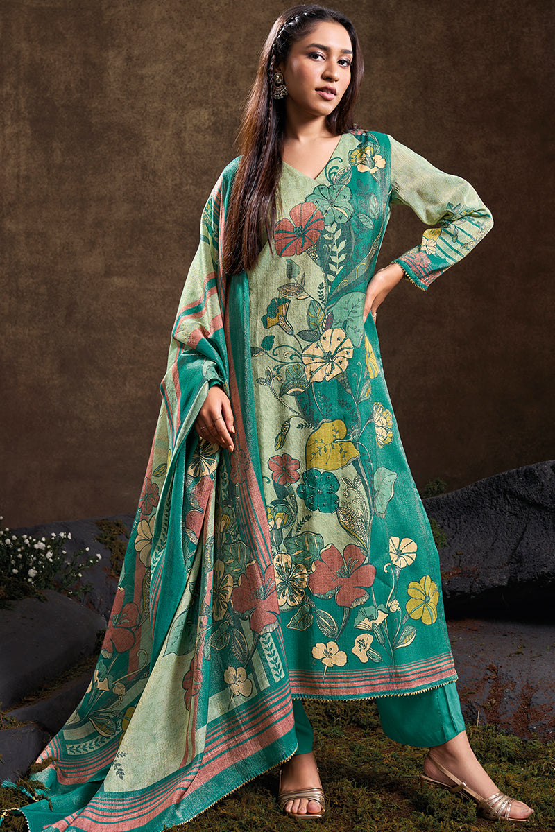 Bemberg Tussar Tissue Salwar Suit