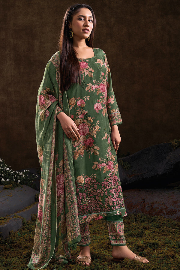 Glimmering Red Berry Pure Russian Silk Salwar Suit