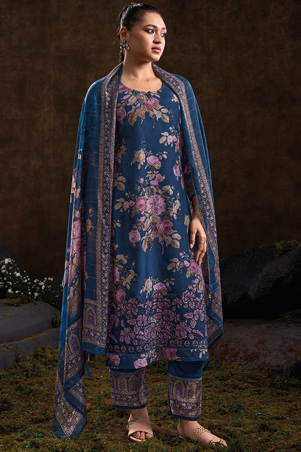 Glimmering Red Berry Pure Russian Silk Salwar Suit