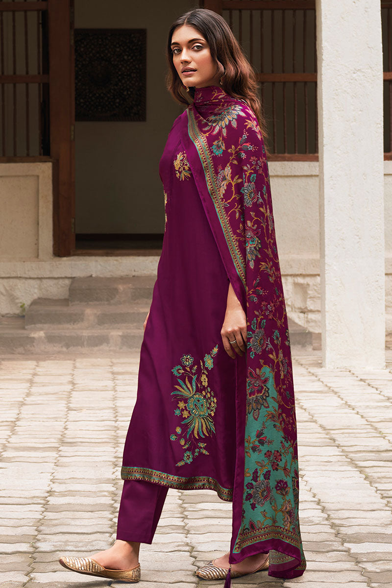 Ayan Pure Bemberg Russian Silk Salwar Suit Design 1015
