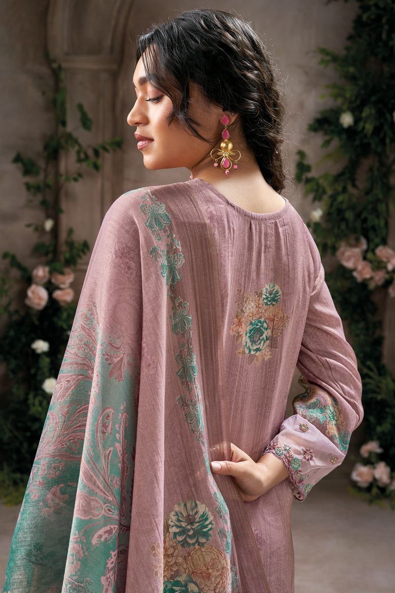 Pure Tissue Digital Printed Embroidered Salwar Suit