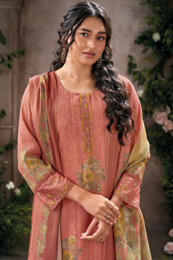 Pure Tissue Digital Printed Embroidered Salwar Suit