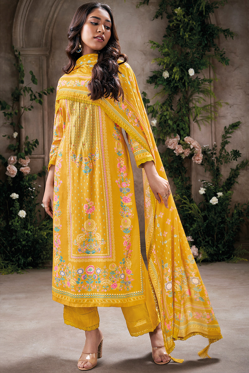 Captivate in a Timeless Zamesi Desert Pure Soft Silk Salwar Suit