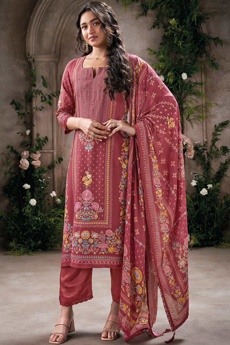 Captivate in a Timeless Zamesi Desert Pure Soft Silk Salwar Suit