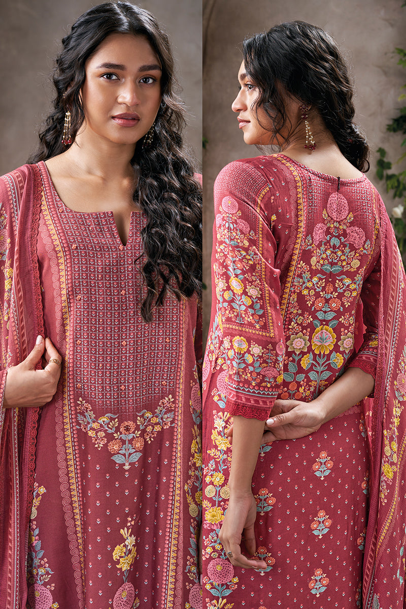 Captivate in a Timeless Zamesi Desert Pure Soft Silk Salwar Suit
