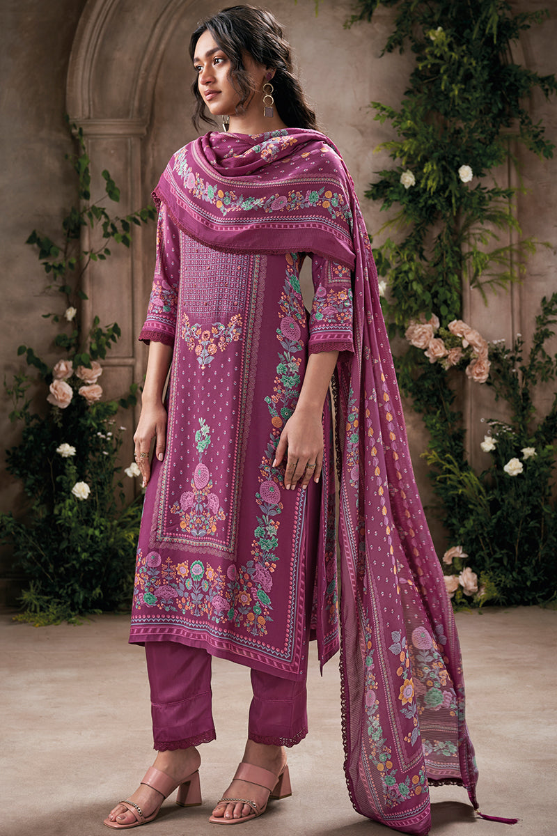 Captivate in a Timeless Zamesi Desert Pure Soft Silk Salwar Suit