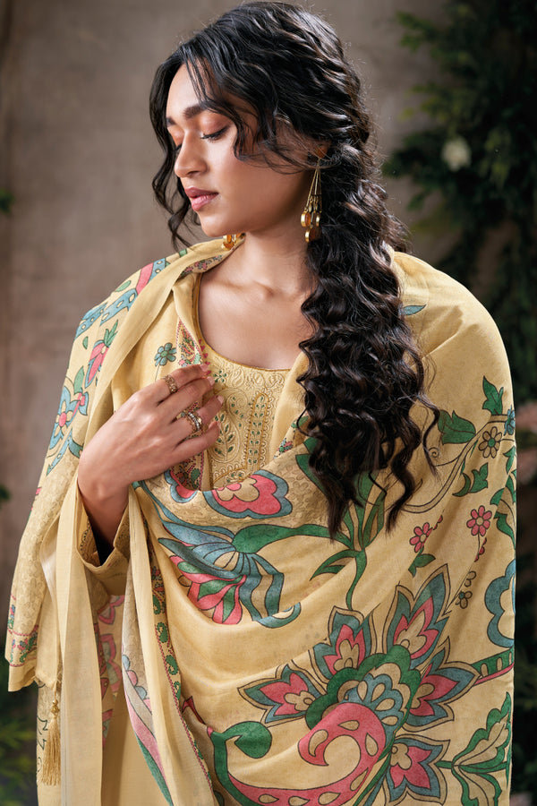 Pure Cotton Silk Embroidered Salwar Suits