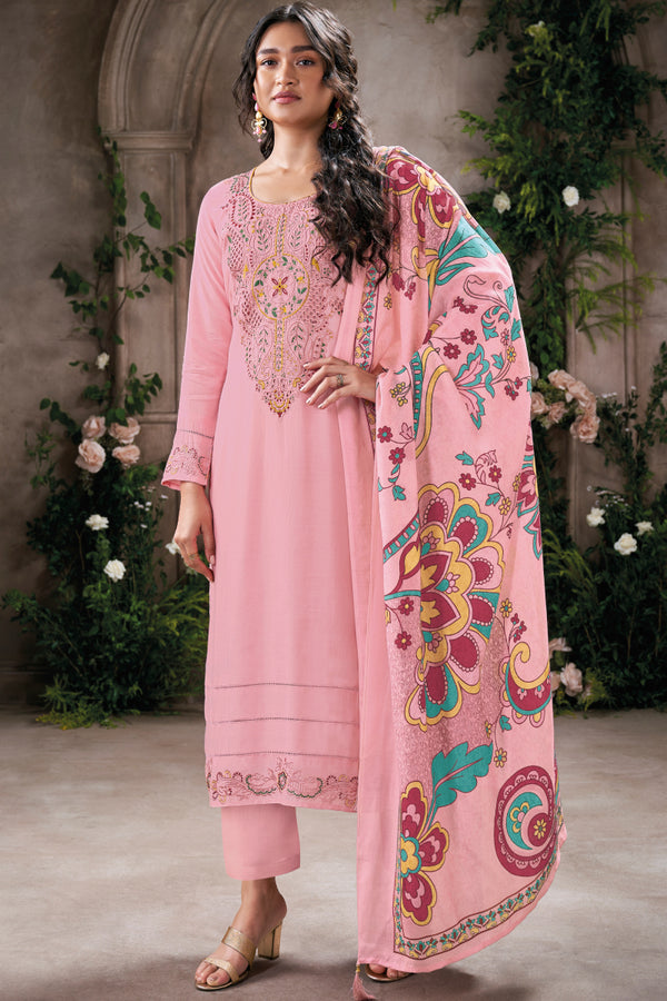 Pure Cotton Silk Embroidered Salwar Suits