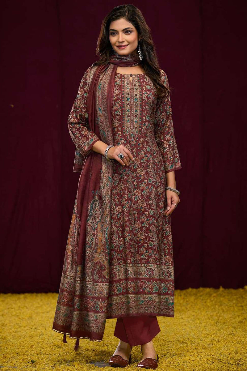 Premium Pure Pashmina Digital Print Salwar Suits