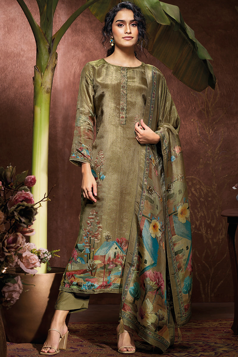 Premium Bemberg Tissue Digital Printed Salwar Suit