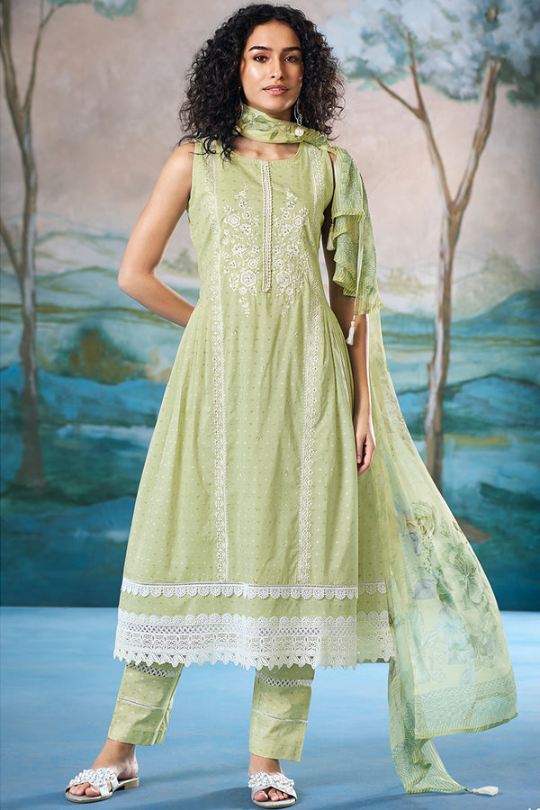 Superior Cotton Print Embroidered Salwar Suit