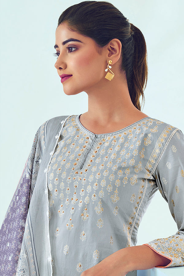 Superior Cotton Lucknowi Print Salwar Suit