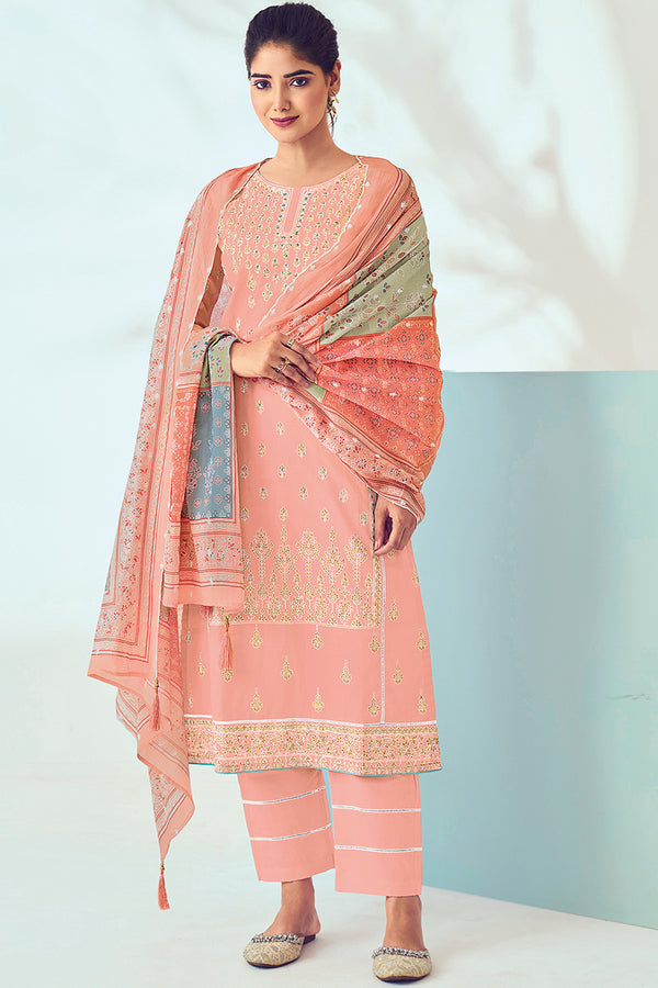 Superior Cotton Lucknowi Print Salwar Suit