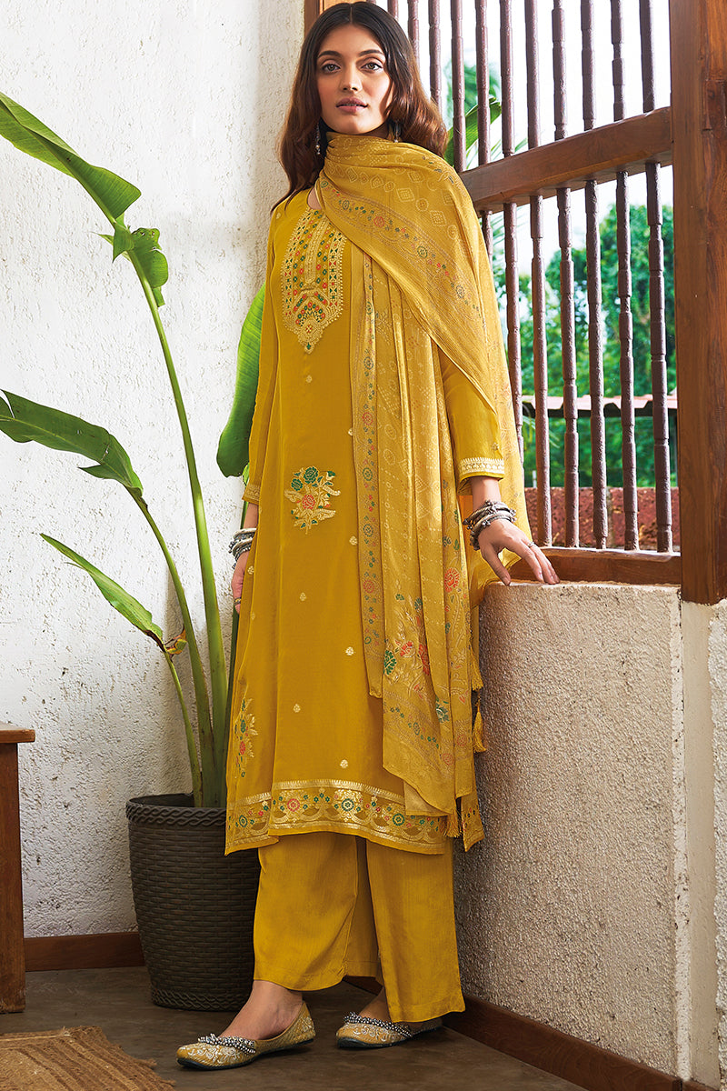 Nazneen Pure Bemberg Organza Jacquard Salwar Suit Design