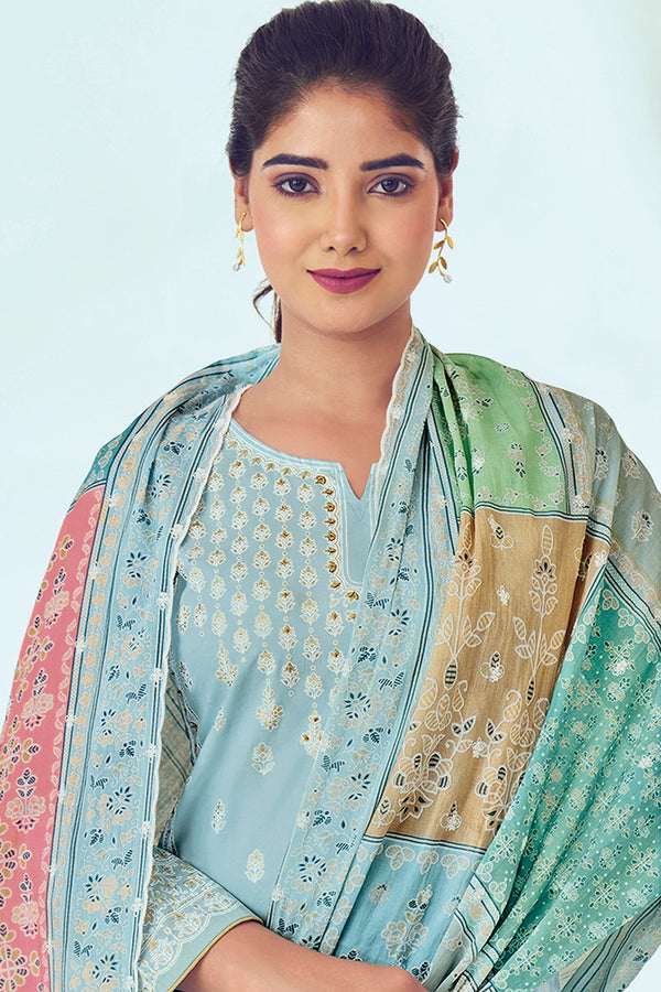 Superior Cotton Lucknowi Print Salwar Suit