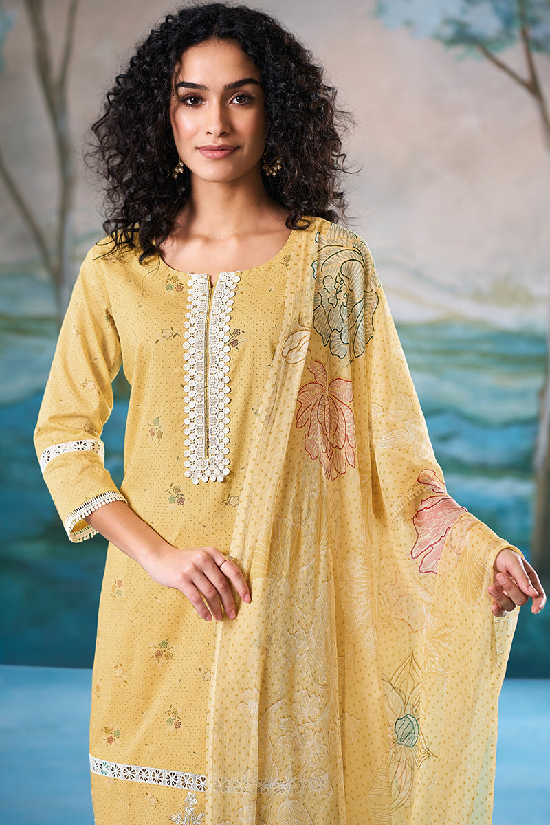 Superior Cotton Block Print With GPO Lace Salwar Suit