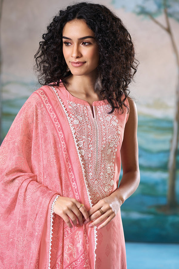 Superior Cotton Block Print Embroidered Salwar Suit