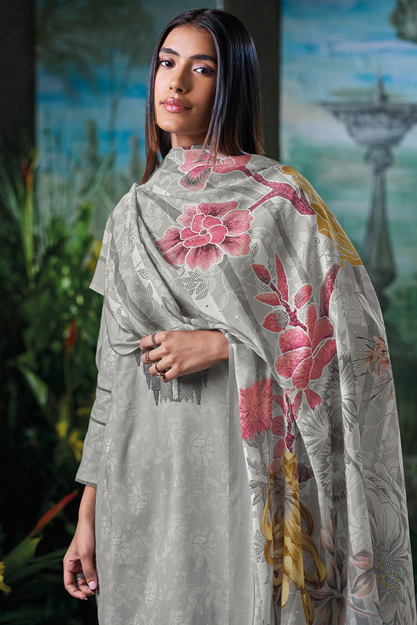 Superior Cotton Block Print With Coding Embroidery Salwar Suit