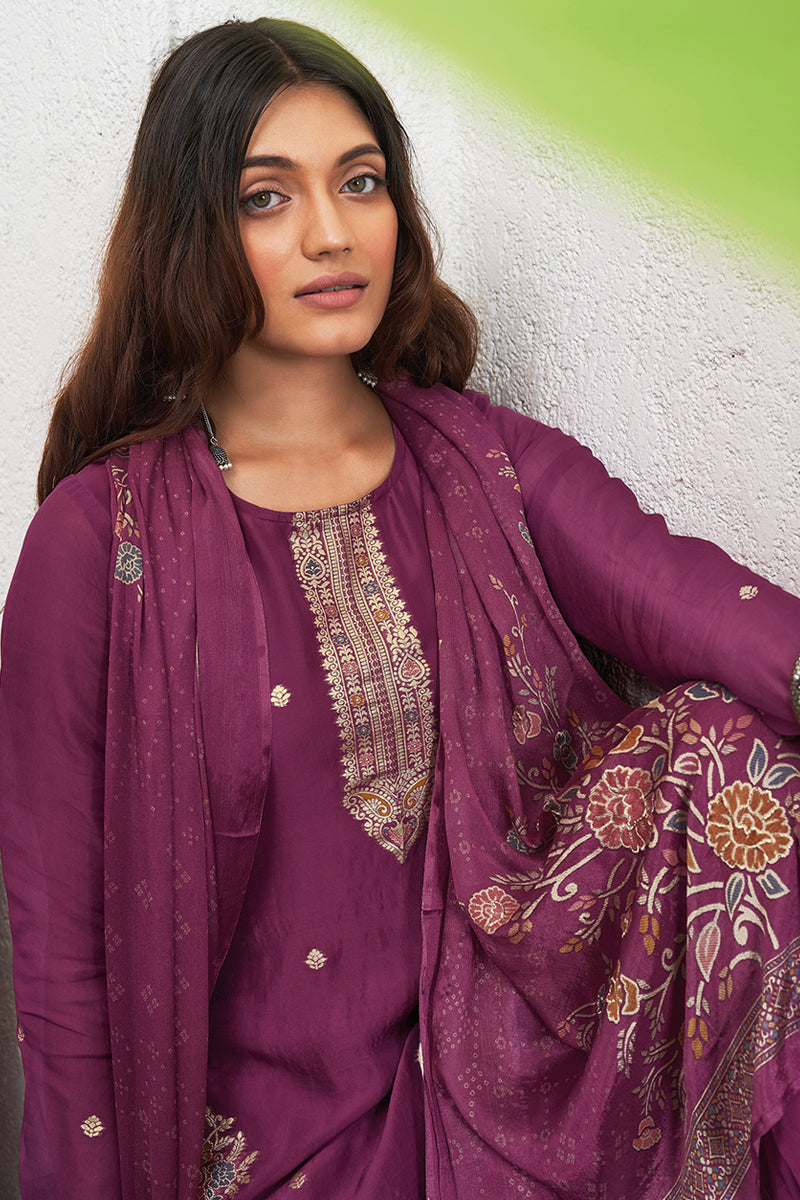 Nazneen Pure Bemberg Organza Jacquard Salwar Suit Design