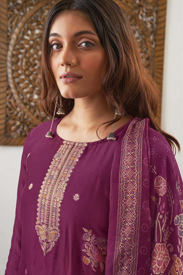 Nazneen Pure Bemberg Organza Jacquard Salwar Suit Design