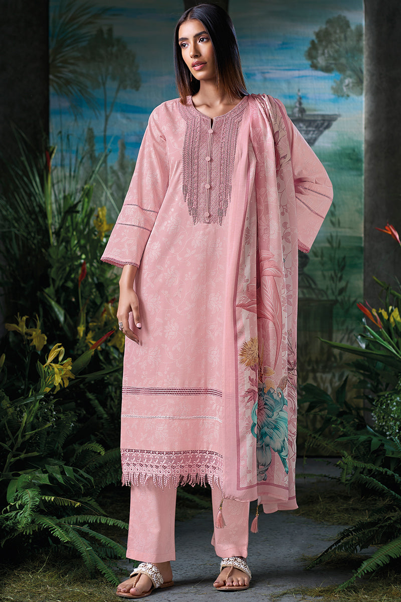 Superior Cotton Block Print With Coding Embroidery Salwar Suit
