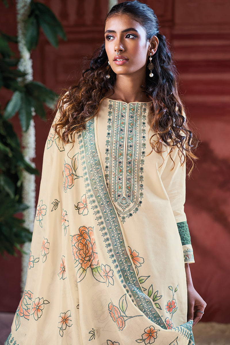 Superior Cotton Hand Printed With Handwork Salwar Suit
