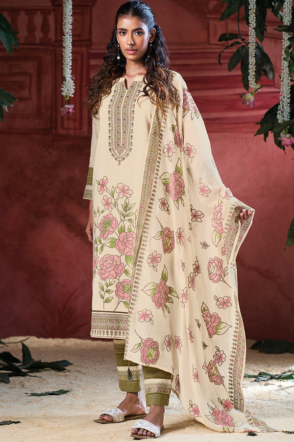 Superior Cotton Hand Printed With Handwork Salwar Suit