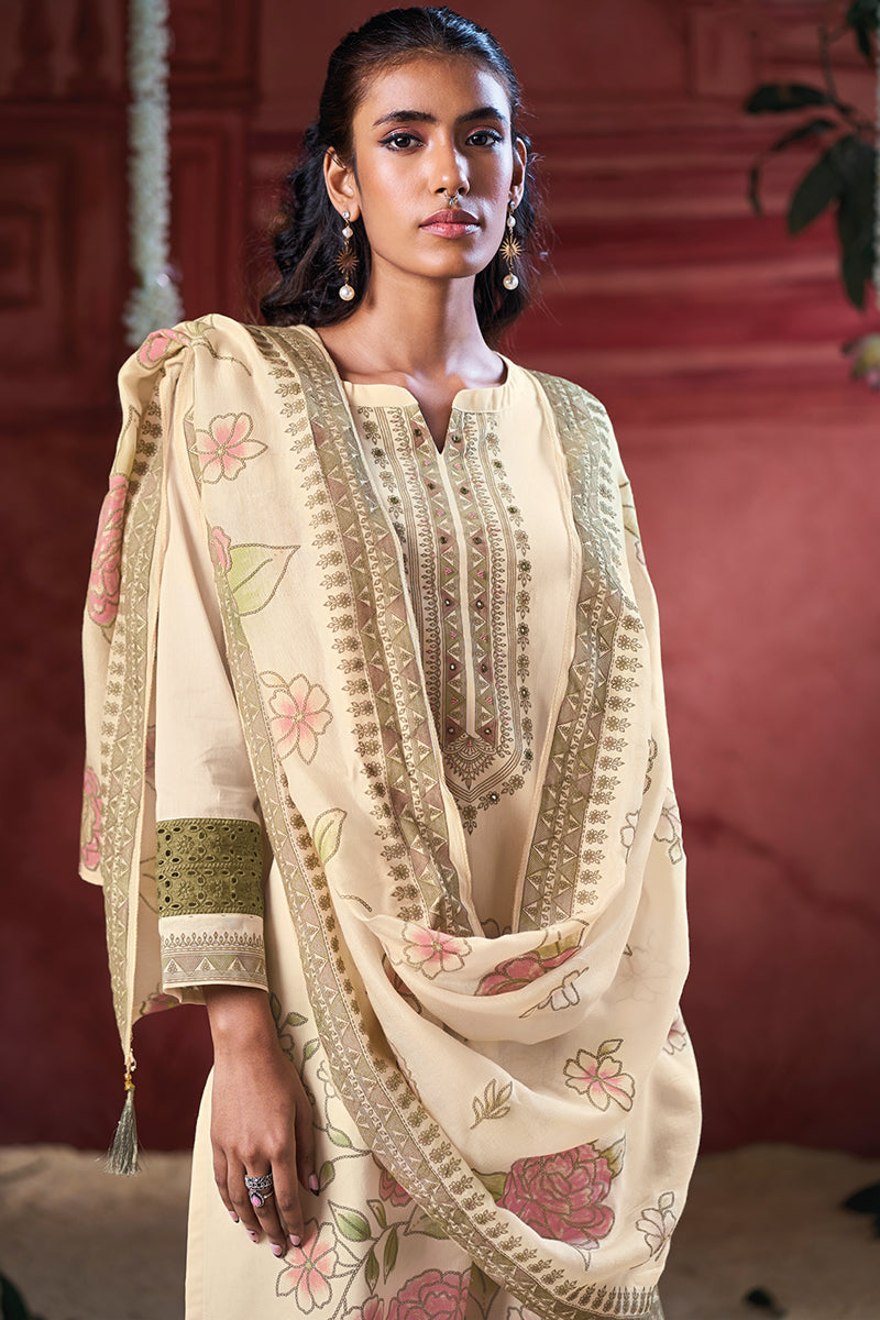 Superior Cotton Hand Printed With Handwork Salwar Suit