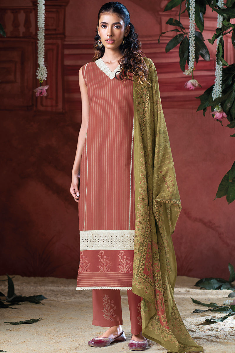 Superior Cotton Block Print With Borrer Embroidery Salwar Suit