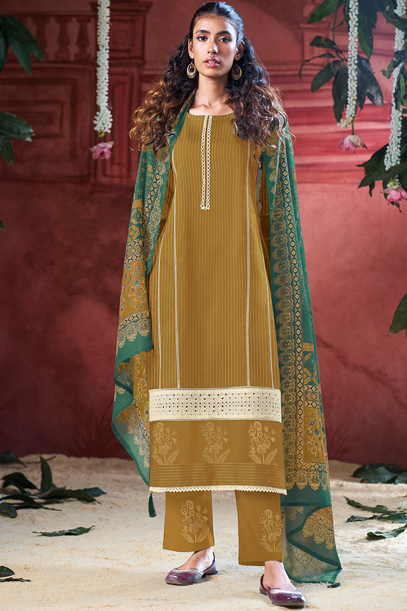 Superior Cotton Block Print With Borrer Embroidery Salwar Suit