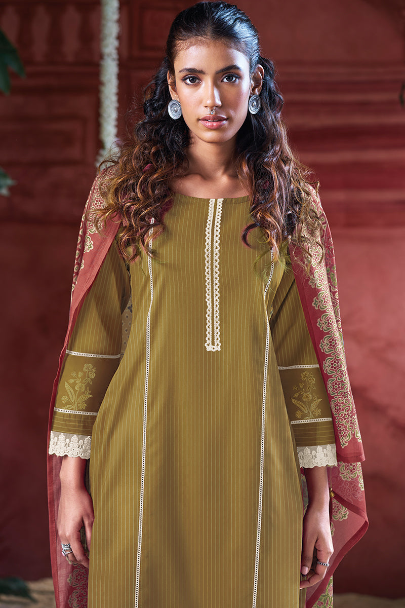 Superior Cotton Block Print With Borrer Embroidery Salwar Suit
